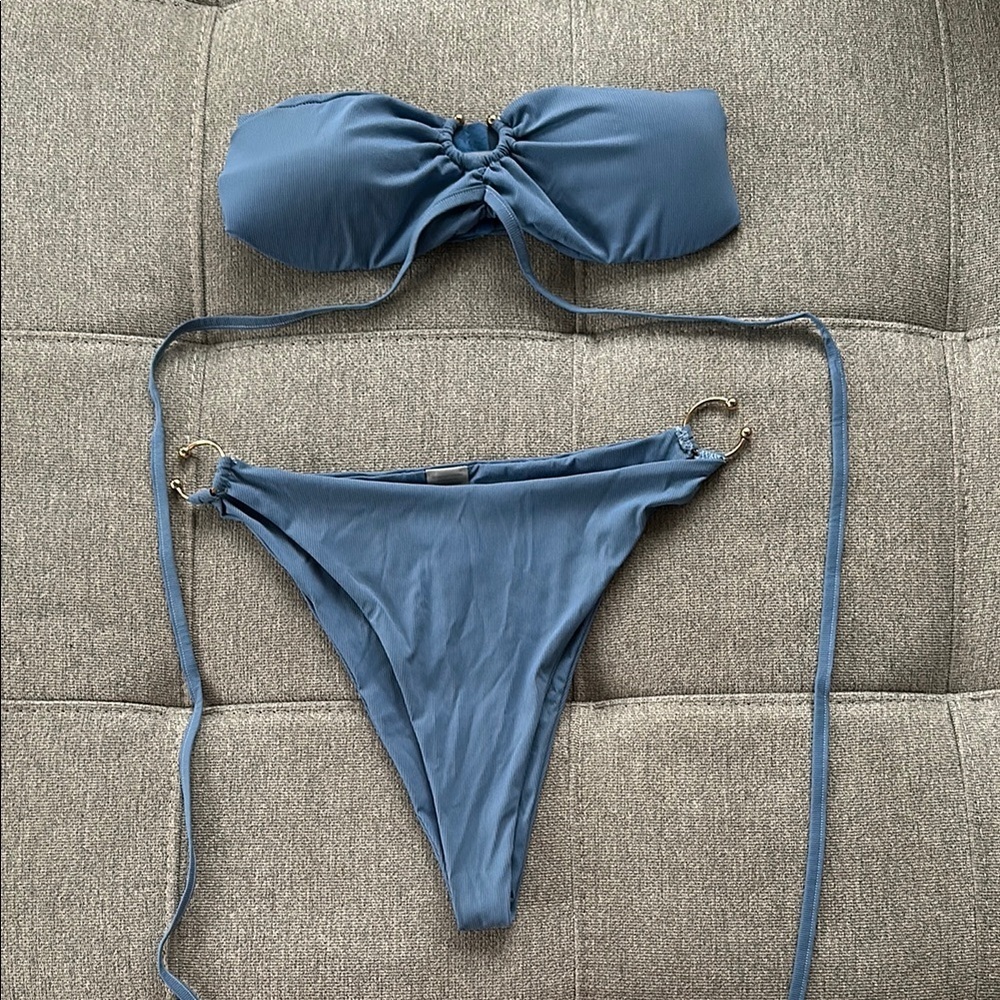 Kittenish Blue Bikini Set